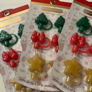 Silicone Straw Toppers( 3 Sets / 6 toppers in each set)‎ (NEW/h/x)